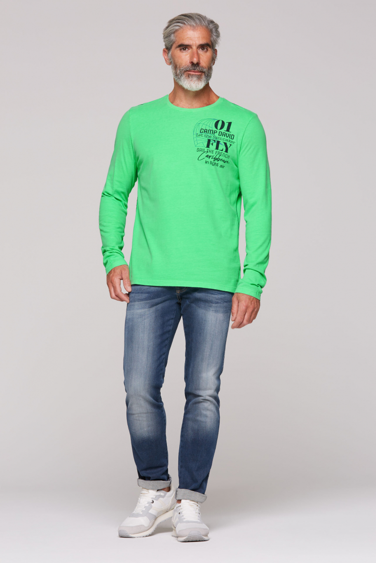 Langarmshirt mit Rücken-Print