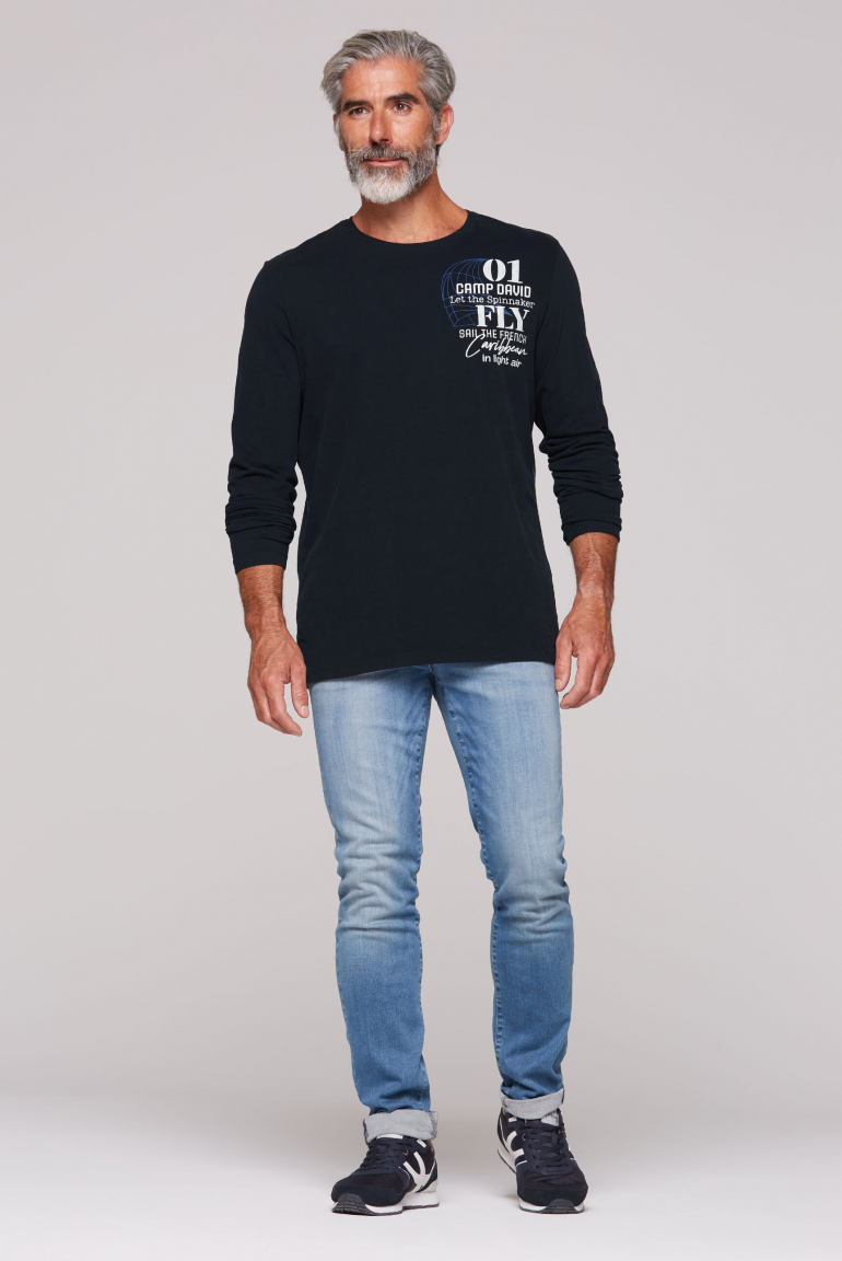 Langarmshirt mit Rücken-Print