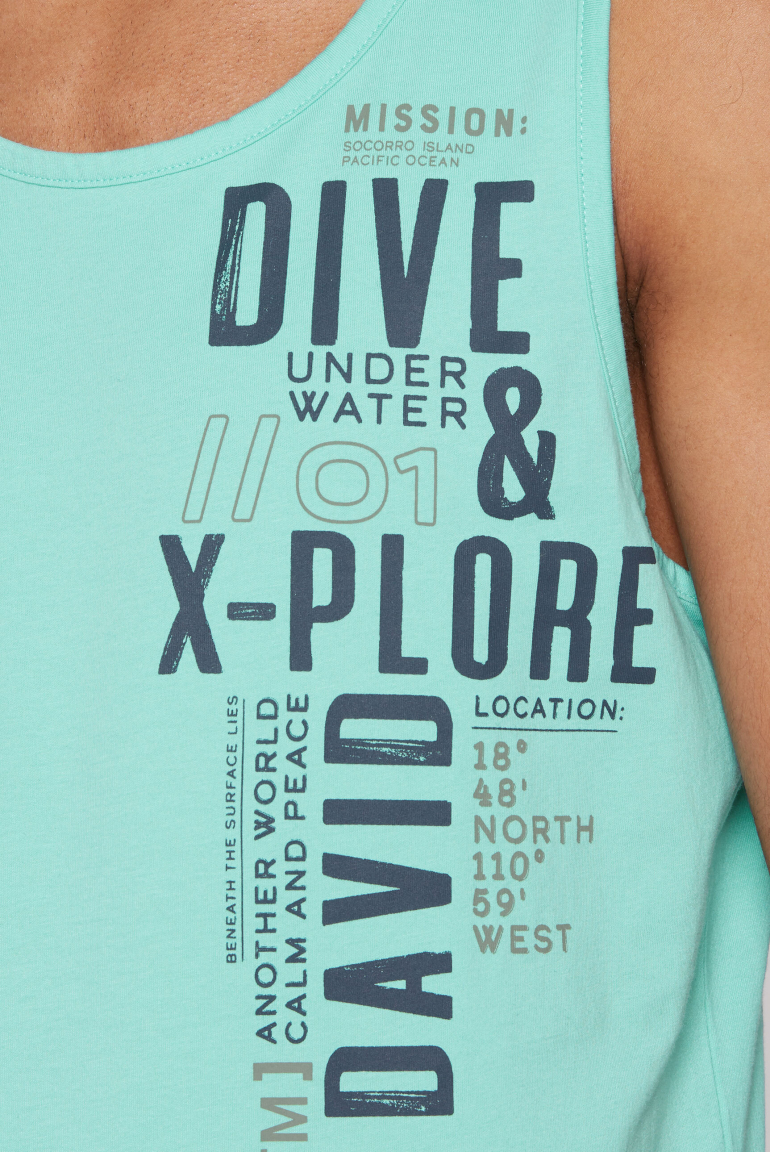 Muskelshirt mit Label Print