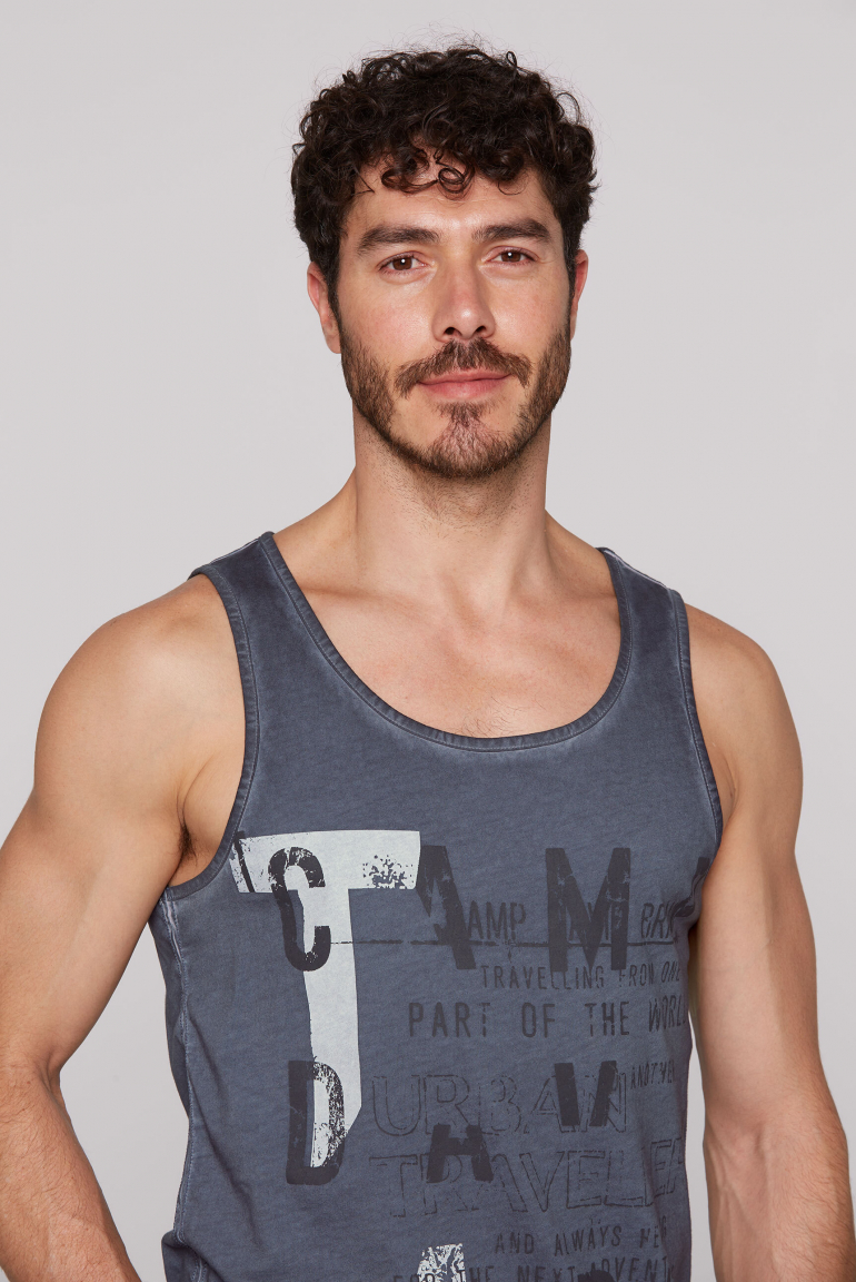 Muskelshirt mit Print im Used Look