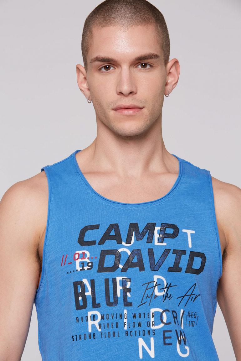 Muskelshirt mit Print und Rubber-Details