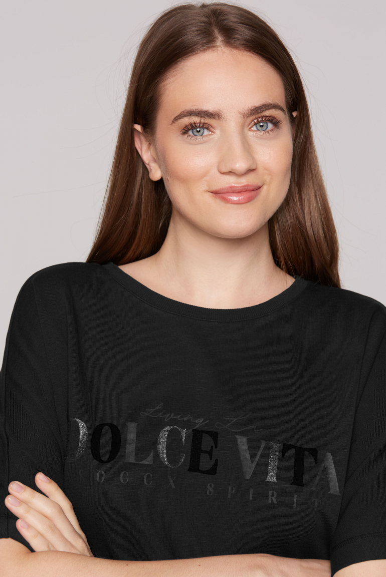 Oversized Sweatshirt mit Kurzarm und Artwork