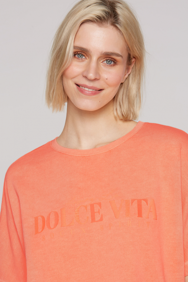 Oversized Sweatshirt mit Kurzarm und Artwork
