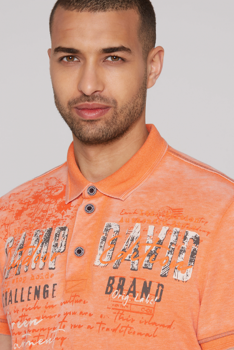 Polo im Used Look mit Logo Artworks