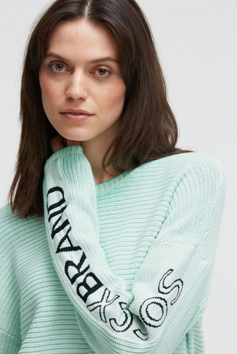 Pullover mit Intarsia-Design an den Ärmeln