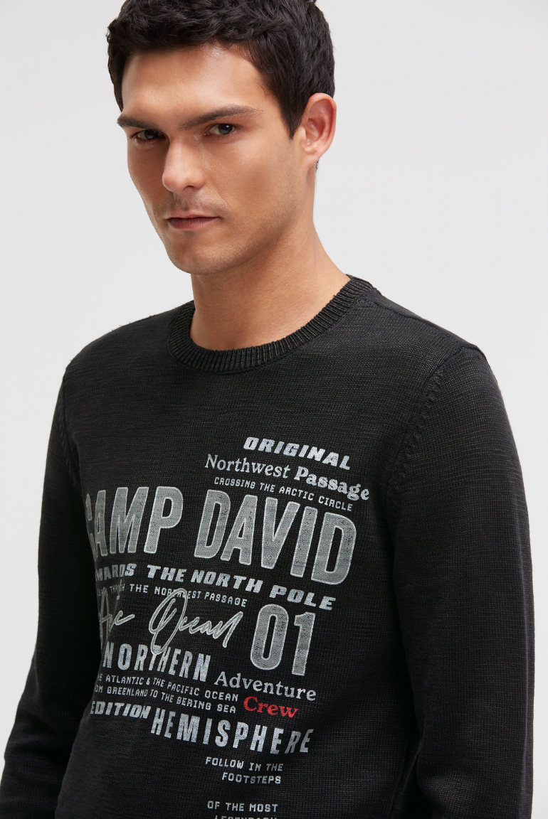 Pullover Rundhals mit Logo Prints