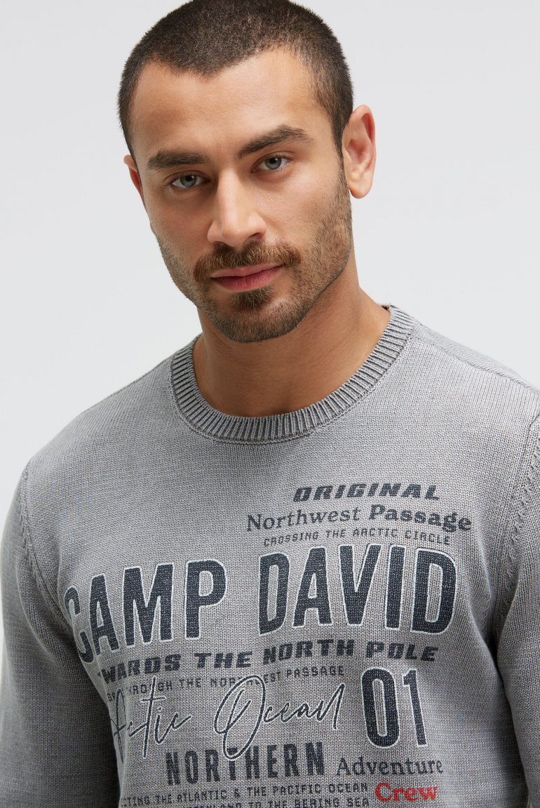 Pullover Rundhals mit Logo Prints