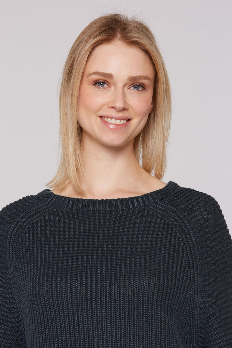 Pullover Stone Washed mit verkürzten Ärmeln