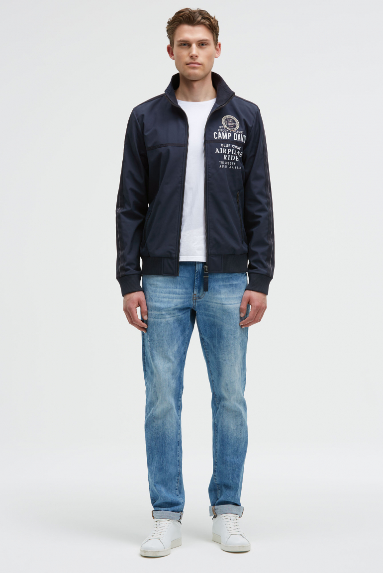 Softshell-Blouson mit Tapes und Artworks