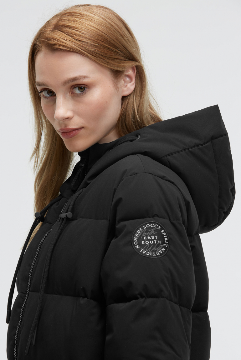 Stepp-Parka mit hochgeschlossener Kapuze