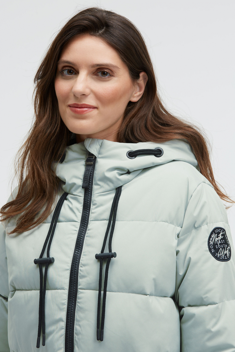 Stepp-Parka mit hochgeschlossener Kapuze