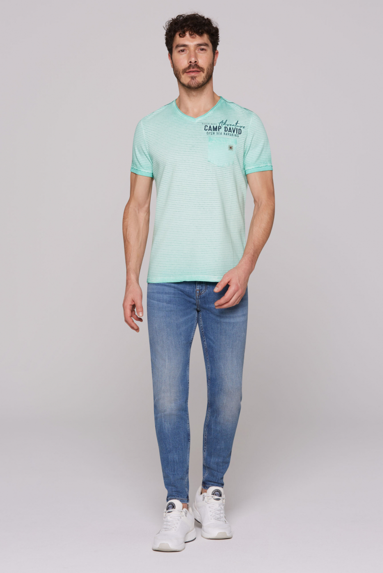 Streifenshirt mit Rücken-Artwork