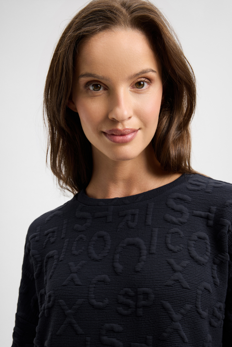 Strukturiertes Sweatshirt mit Intarsia-Artwork