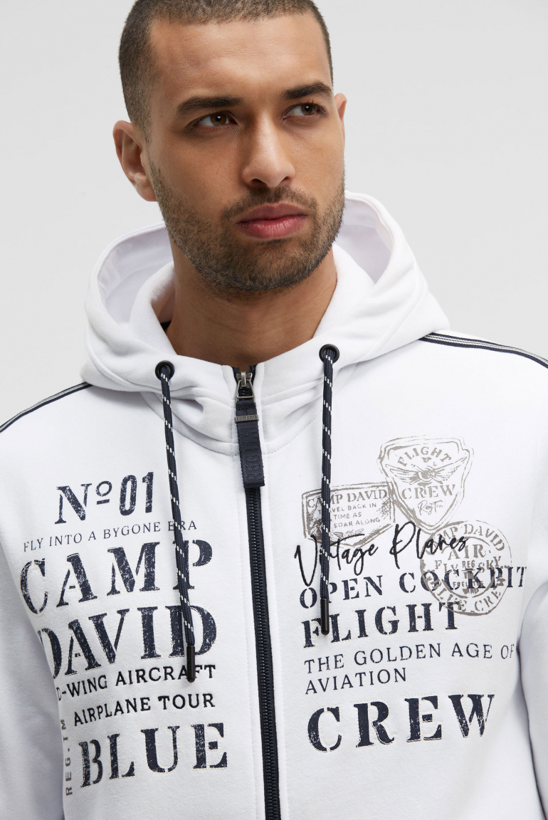 Sweatjacke mit Kapuze und Logo Artworks