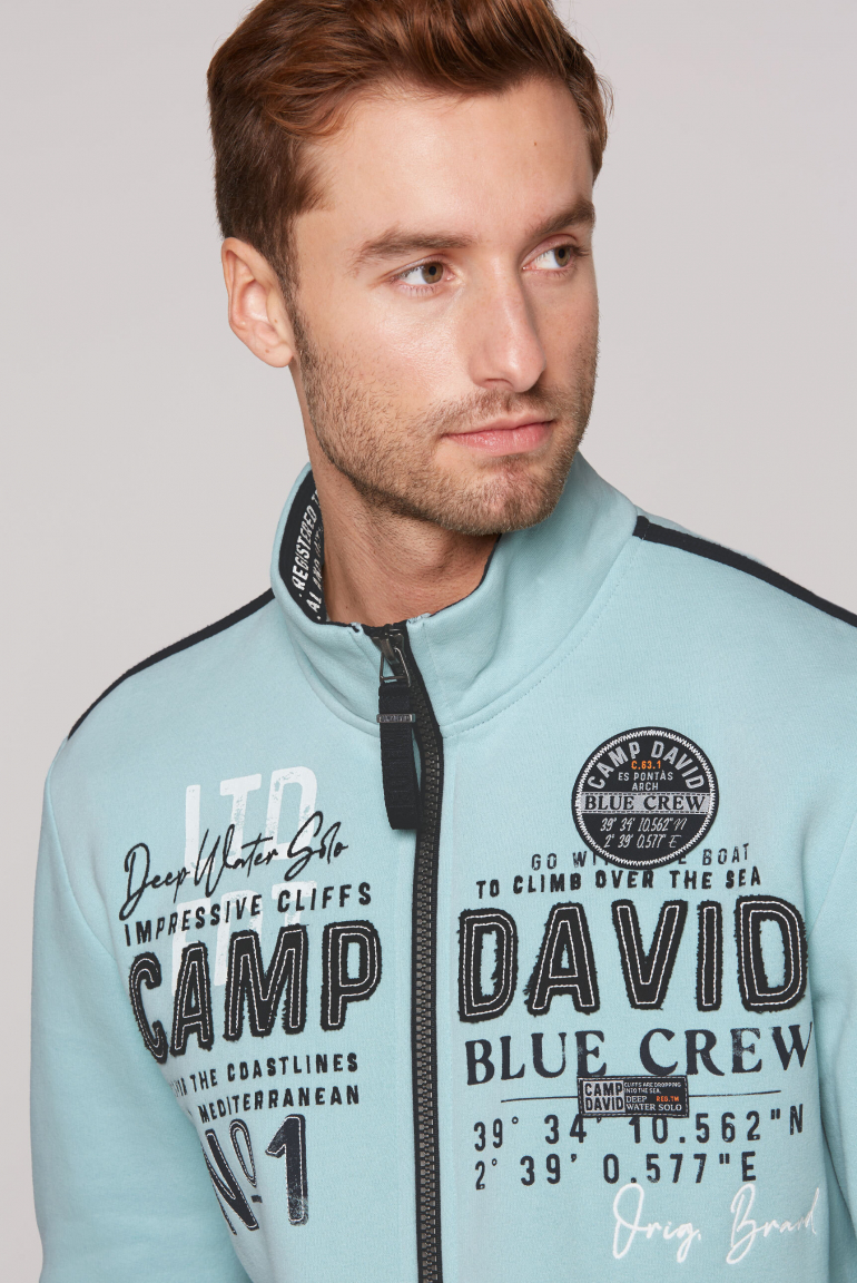 Sweatjacke mit Logo-Applikationen