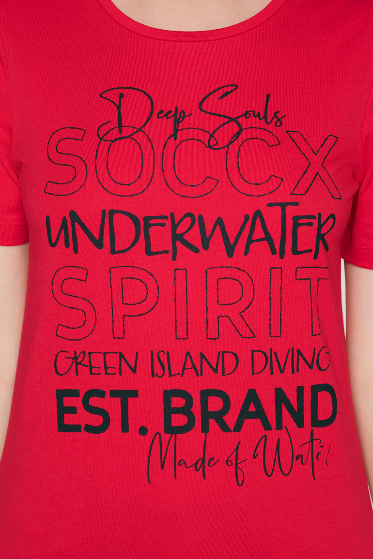 T-Shirt mit Rundhalsausschnitt und Logo Print