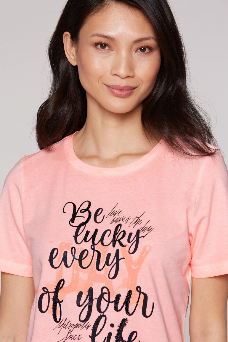 T-Shirt mit Wording Print
