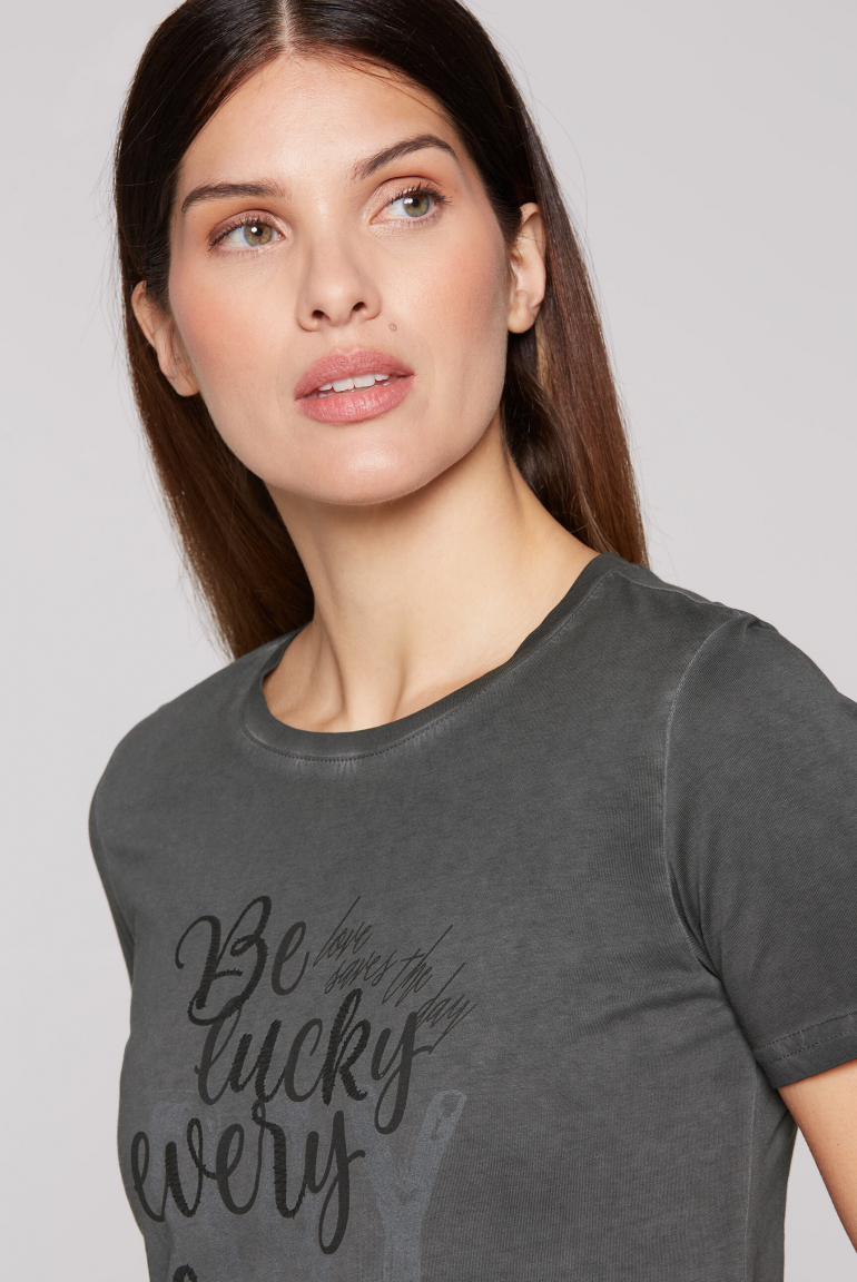 T-Shirt mit Wording Print
