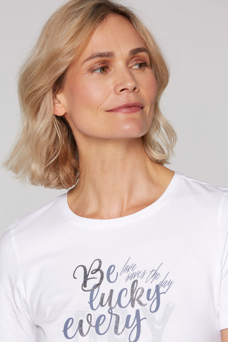 T-Shirt mit Wording Print