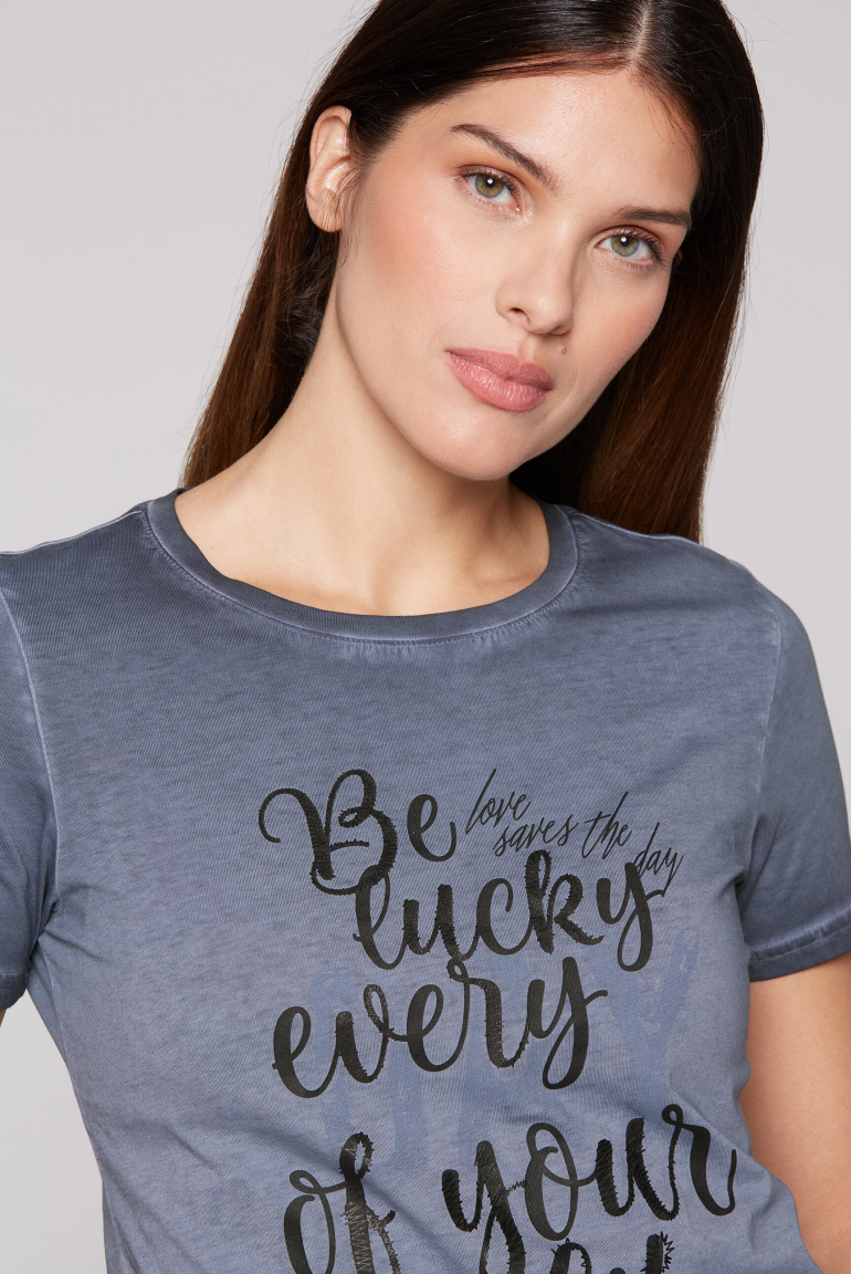 T-Shirt mit Wording Print