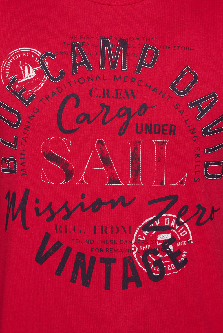 T-Shirt Rundhals mit Label Print