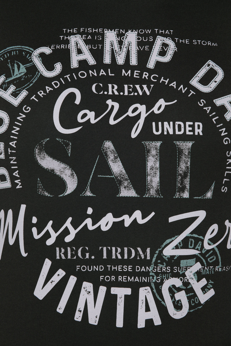 T-Shirt Rundhals mit Label Print