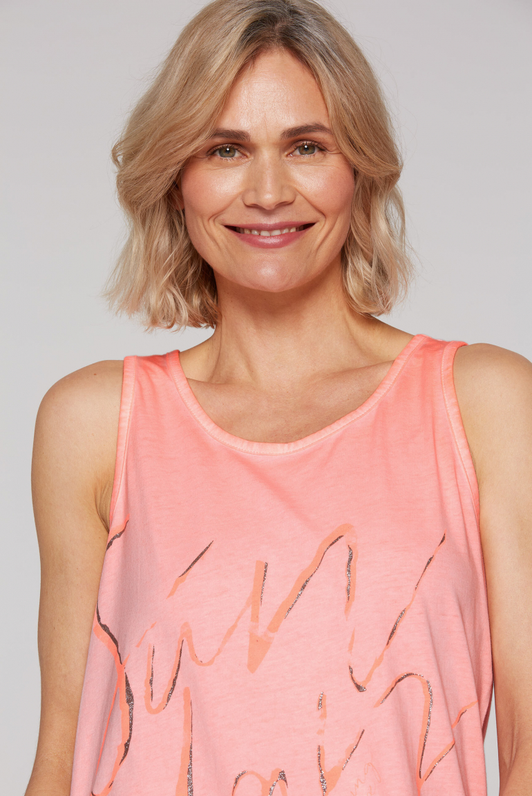 Top Inside Oil Dyed mit Print