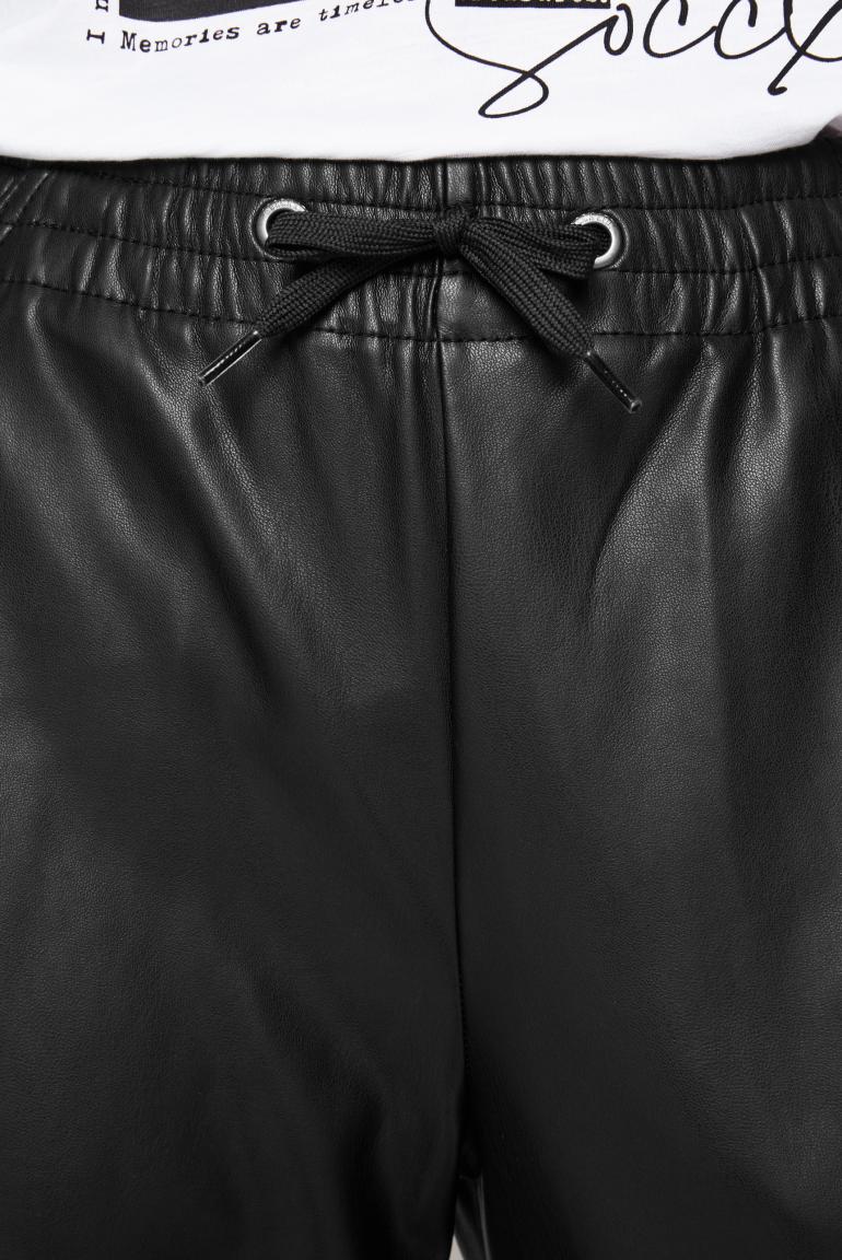CAMP DAVID & SOCCX | Kunstlederhose mit Elastikbund black
