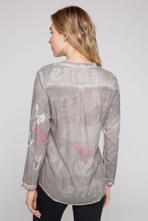Bluse Inside Oil Dyed mit All Over Print