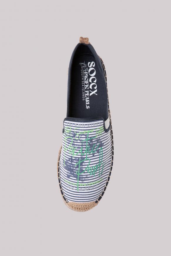 Espadrille mit Streifen-Design und Print