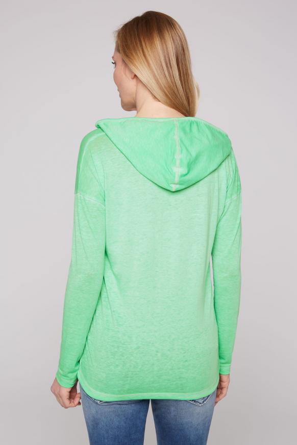 Leichtes Kapuzenshirt mit Ausbrenner-Effekten