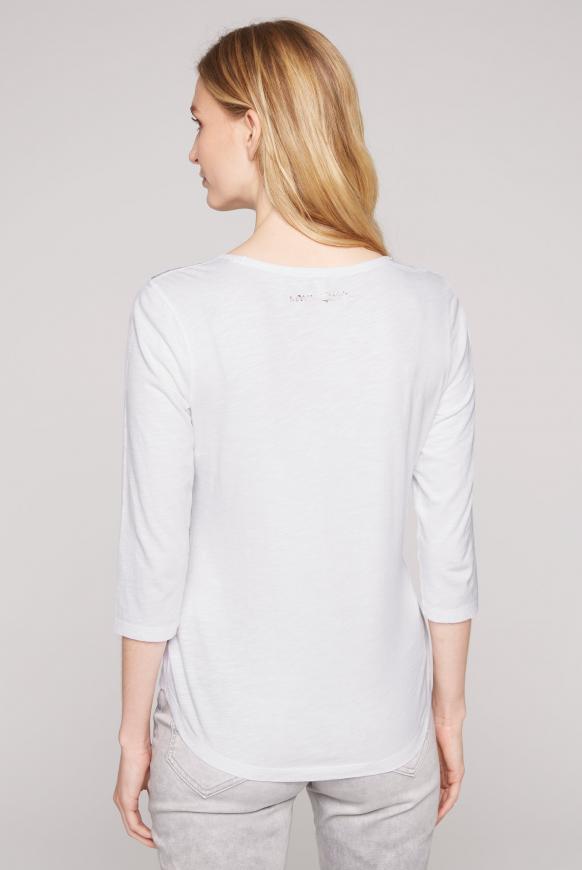 Rundhalsshirt mit Pailletten-Artwork
