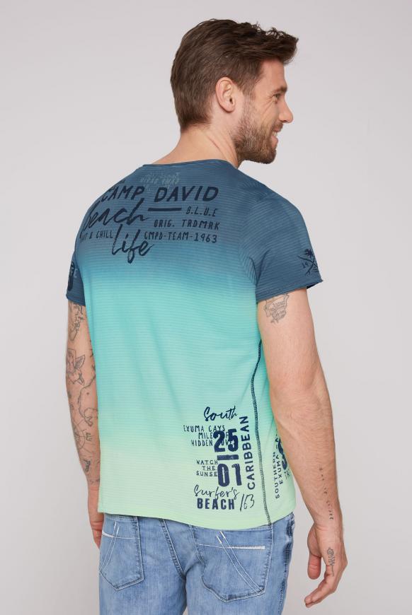 Streifenshirt Dip Dye mit Label Prints