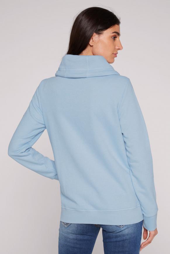 Sweatshirtjacke mit hohem Kragen