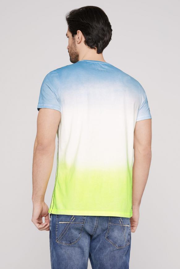 T-Shirt mit Dip-Dye-Effekt und Artworks