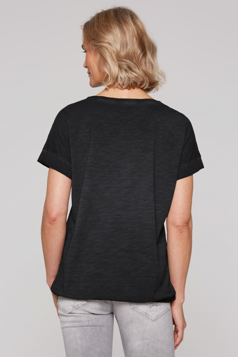 Ärmelloses Oversized-Shirt mit Gummizugsaum