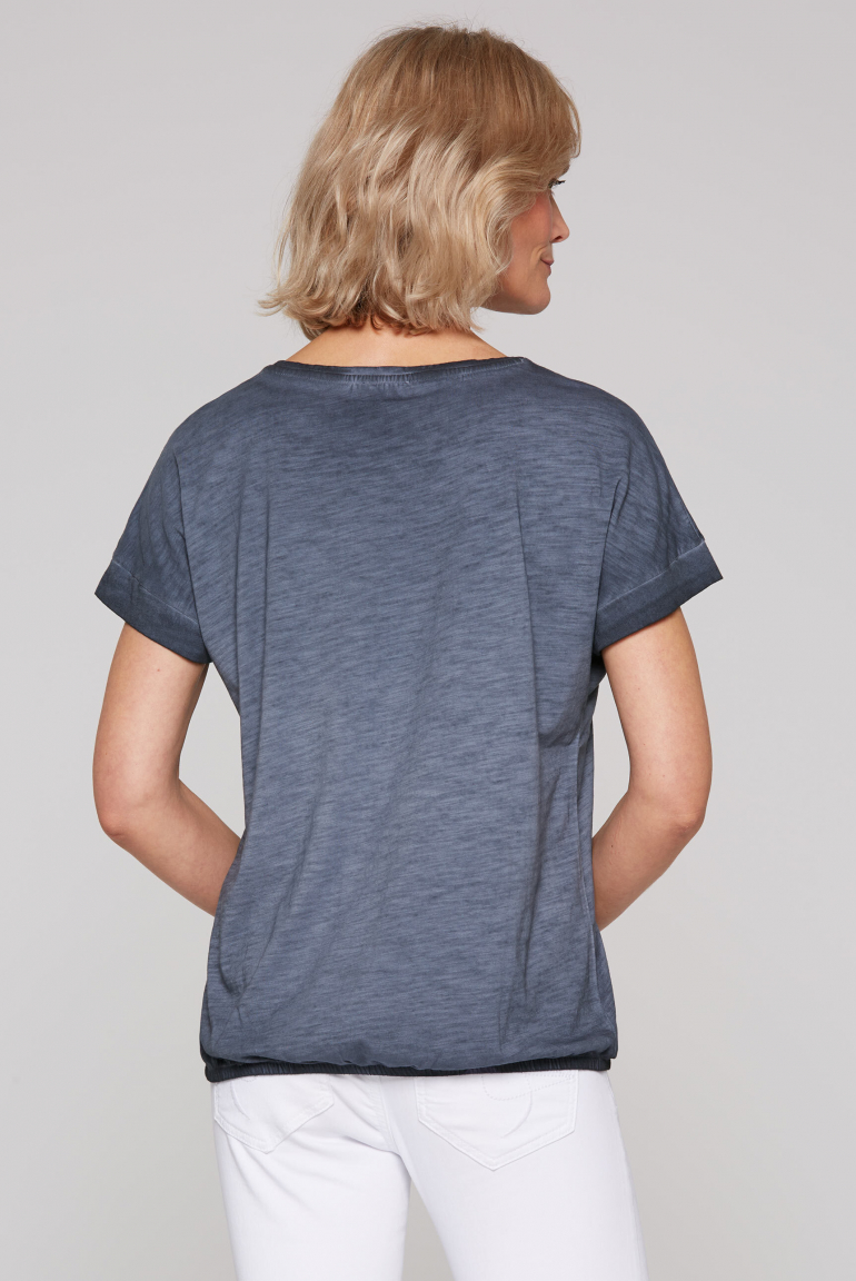 Ärmelloses Oversized-Shirt mit Gummizugsaum