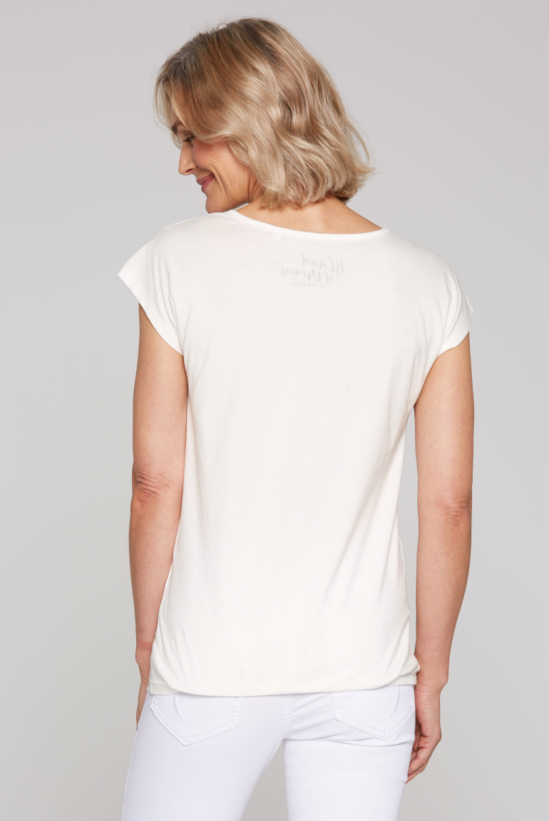 Ärmelloses Shirt mit Print und Elastiksaum