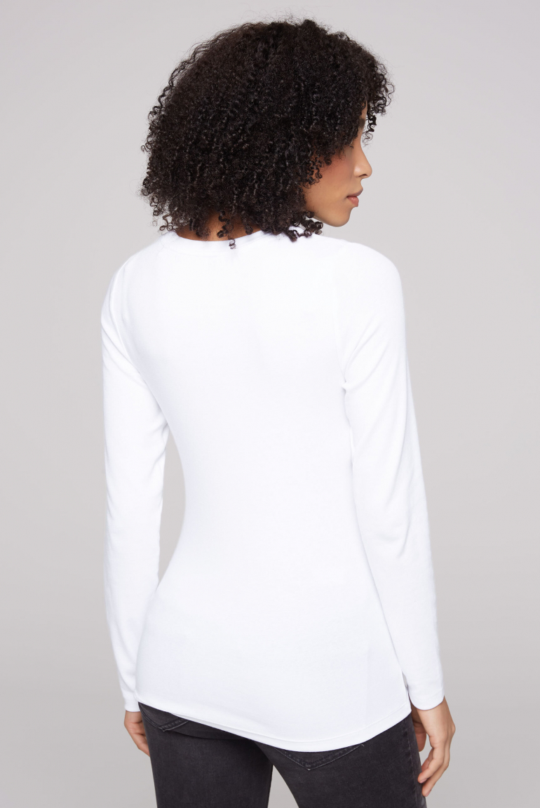 Basic Rippshirt mit Glitter Wording