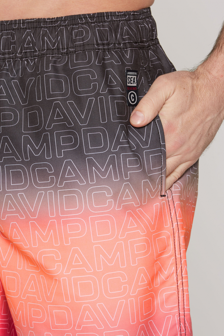 Beachbermuda mit Farbverlauf und All Over Print