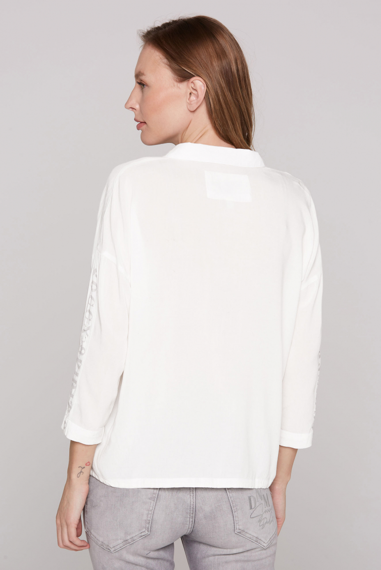 Bluse mit 3/4-Ärmeln und Logo-Tape