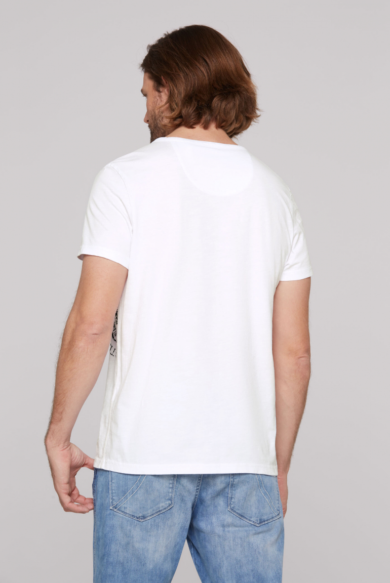 Henley-Shirt mit Wording Print im Used Look