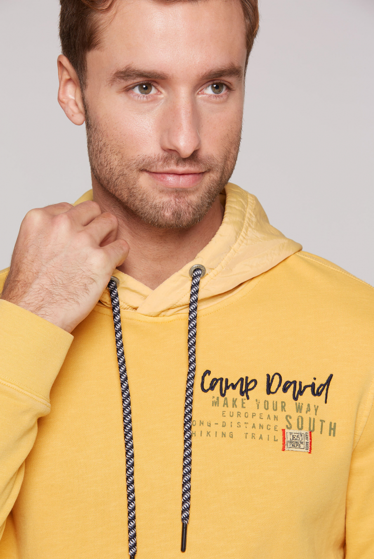 Hoodie im Materialmix mit Rücken-Print