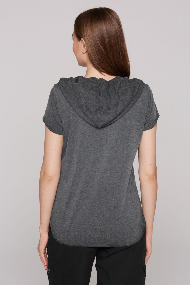 Hoodie-Shirt mit Ausbrenner-Effekten und Print