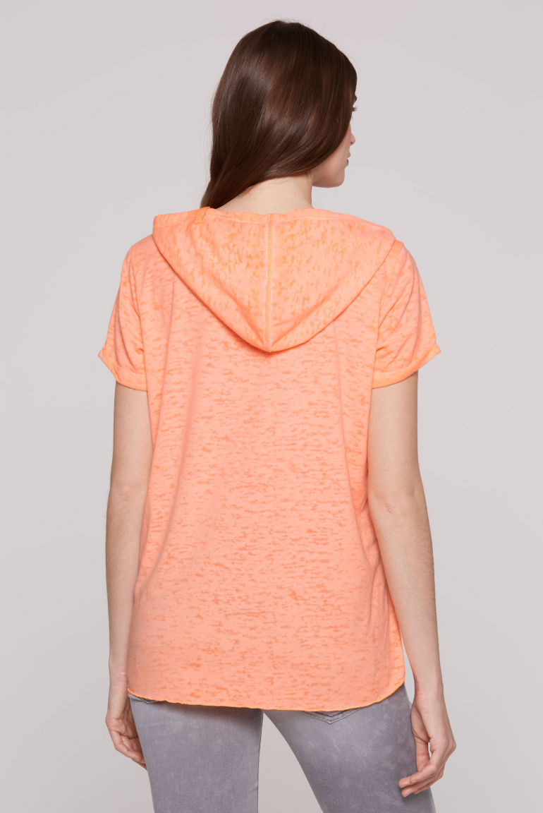 Hoodie-Shirt mit Ausbrenner-Effekten und Print