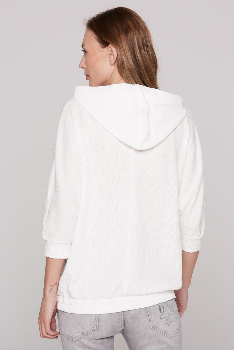 Kapuzensweatshirt mit kurzen Ärmeln und Rubber Logo