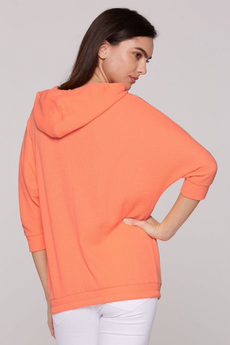 Kapuzensweatshirt mit kurzen Ärmeln und Rubber Logo