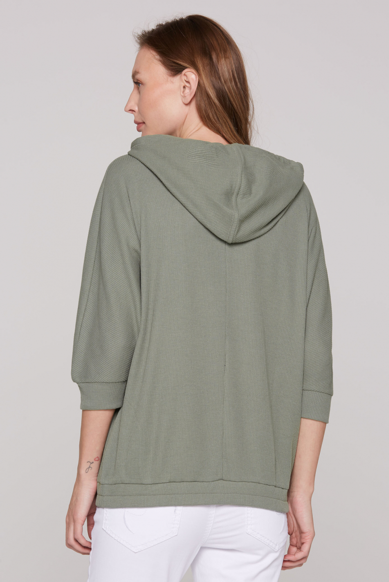 Kapuzensweatshirt mit kurzen Ärmeln und Rubber Logo