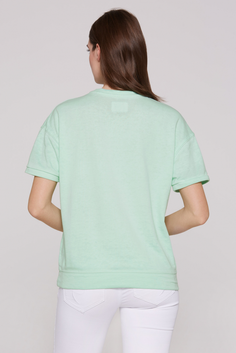 Kurzarm-Sweatshirt mit Pailletten-Logo