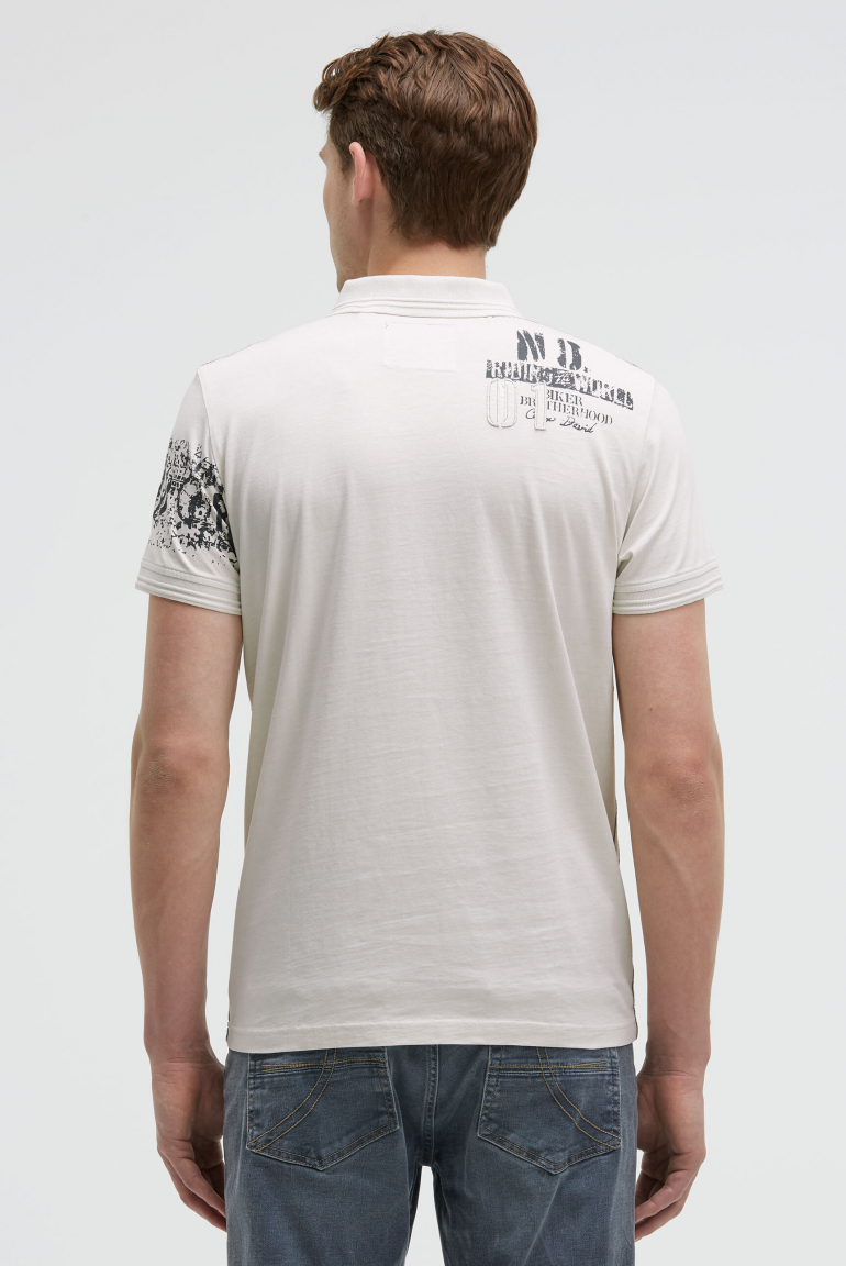 Kurzarmpolo mit Tapes und Logo-Applikationen